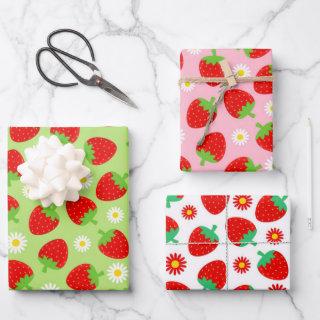 Mixed Cute Summer Strawberries  Sheets