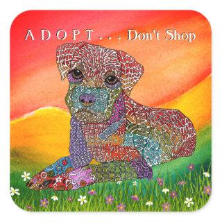 Mixed Dog Breed Adopt Don't Shop Stickers