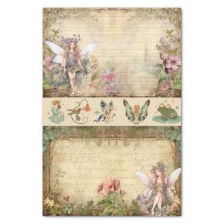 Mixed Media Artist Junk Journal Fairy Collage Tissue Paper