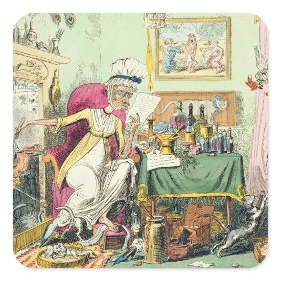 Mixing a Recipe for Corns, published by G. Humphre Square Sticker