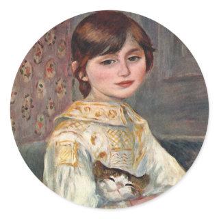 Mlle. Julie Manet with Cat Classic Round Sticker