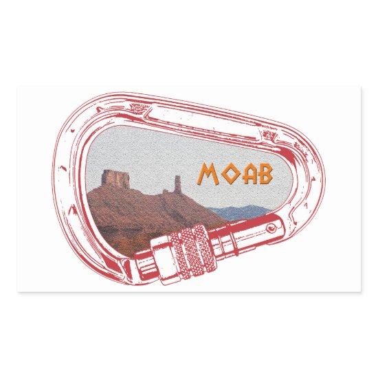 Moab Climbing Carabiner Rectangular Sticker