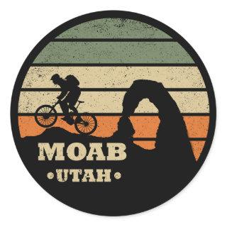 Moab mtb mountain biking classic round sticker