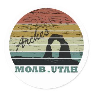 Moab Utah Arch Classic Round Sticker
