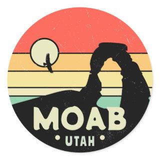 Moab Utah Vintage Desert Sunset Retro Souvenir 60s Classic Round Sticker