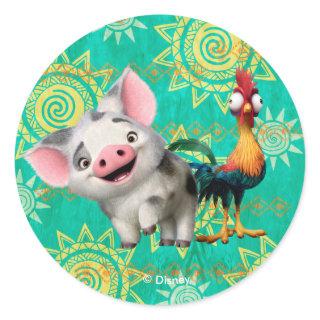 Moana | First Mate & Top Rooster Classic Round Sticker