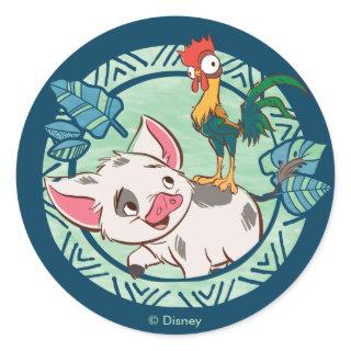 Moana | Pua & Heihei Voyagers Classic Round Sticker