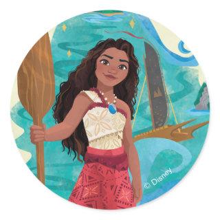 Moana Sailing Spirit Classic Round Sticker