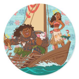 Moana | Set Your Own Course Classic Round Sticker