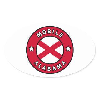 Mobile Alabama Oval Sticker