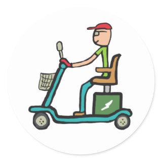 Mobility Scooter Classic Round Sticker
