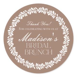 Mocha Brown Talavera Spanish Fiesta Bridal Brunch Classic Round Sticker