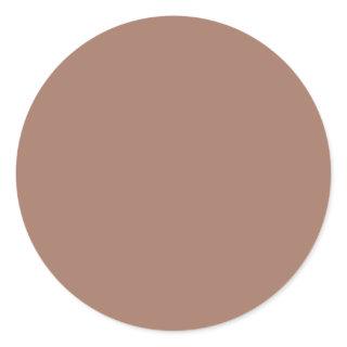 Mocha Mousse Solid Color Classic Round Sticker