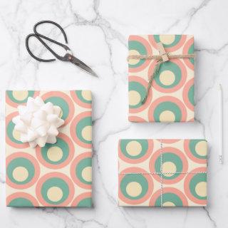 Mod Dots Retro Teal and Blush Pink Pattern  Sheets