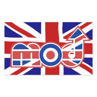 Mod Logo Union Jack Background Rectangle stickers