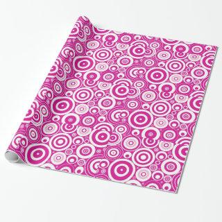 Mod Pink & White Concentric Retro Circles