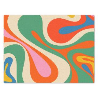 Mod Swirl Retro Trippy Colorful Abstract Pattern Tissue Paper