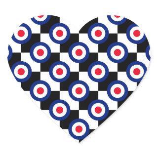 Mod Target Pattern Polka Dots Fashion Vintage Heart Sticker