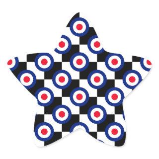 Mod Target Pattern Polka Dots Fashion Vintage Star Sticker