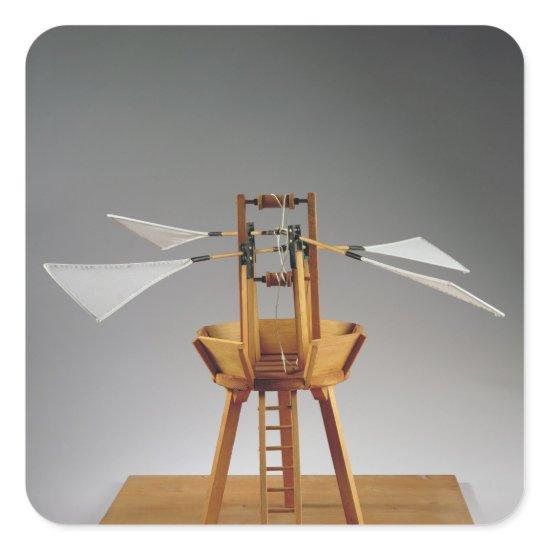 Model reconstruction of da Vinci's design Square Sticker