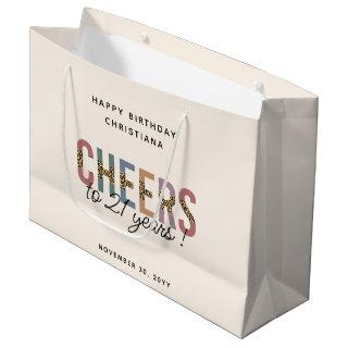 Modern 21st Birthday Party Leopard Print Large Gift Bag