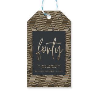 Modern 40th birthday simple stylish elegant  gift tags