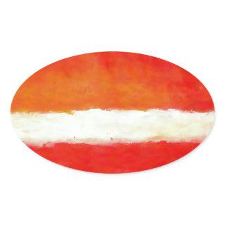 Modern Abstract Art - Rothko Style Oval Sticker