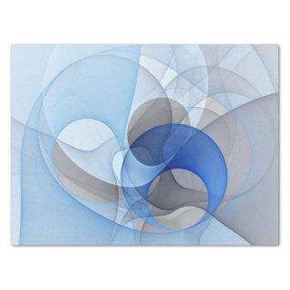 Modern Abstract Blue Gray Fractal Art Graphic Tissue Paper