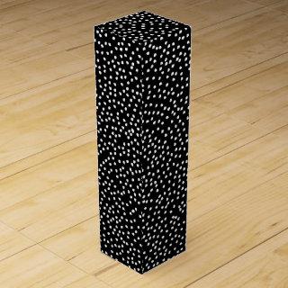 Modern Abstract Cute Polka Dot Black and White Wine Box