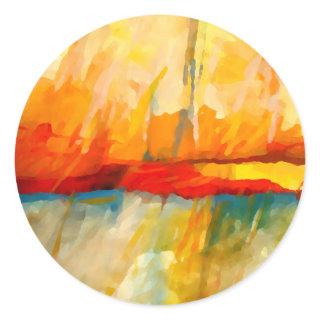 Modern Abstract Expressionist Painting Classic Round Sticker