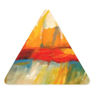 Modern Abstract Expressionist Painting Triangle Sticker