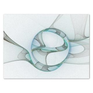Modern Abstract Fractal Art Blue Turquoise Gray Tissue Paper