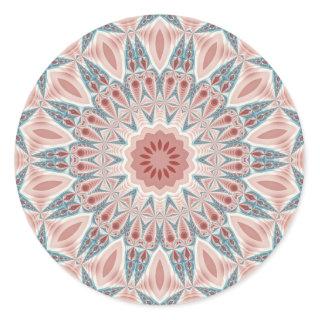Modern Abstract Kaleidoscope Mandala Fractal Art Classic Round Sticker