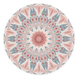 Modern Abstract Kaleidoscope Mandala Fractal Art Classic Round Sticker