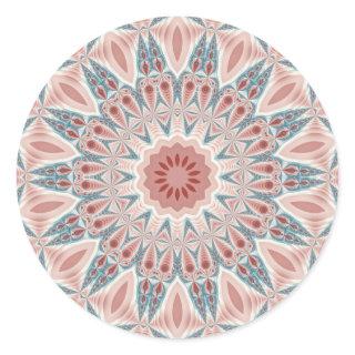 Modern Abstract Kaleidoscope Mandala Fractal Art Classic Round Sticker