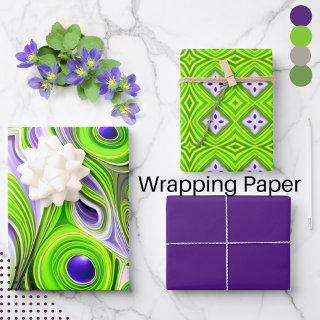 Modern Abstract Lime Green, White and Yellow   Sheets