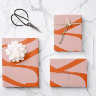 Modern Abstract Lines Peach And Burnt Orange  Sheets