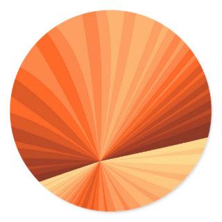 Modern Abstract Orange Red Vanilla Graphic Fractal Classic Round Sticker