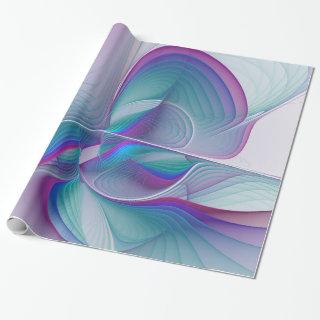 Modern Abstract Pink Blue Turquoise Fractal Art