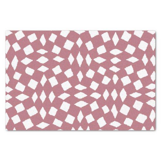 Modern Abstract Retro Rose Gold Checker Pattern Tissue Paper