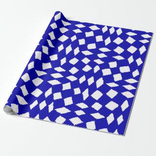 Modern Abstract Retro Royal Blue Checker Pattern