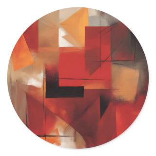 Modern Abstract Shapes Painting Colorful Art Classic Round Sticker