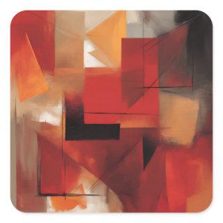 Modern Abstract Shapes Painting Colorful Art Square Sticker