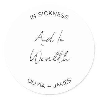 Modern And In Wealth Wedding Lottery Favor Bag    Classic Round Sticker