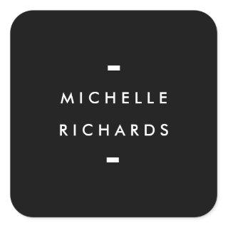 Modern and Simple Black Square Sticker