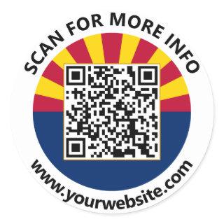 Modern Arizona QR Code Stickers, Arizona Flag Classic Round Sticker