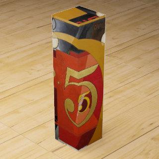 Modern Art Cubist Demuth Figure 5 in Gold Wine Gift Box