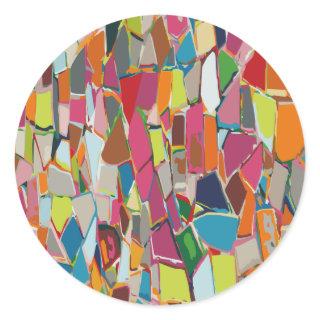 Modern Art Geometric Deco Multi-color Classic Round Sticker