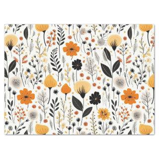 Modern Autumn Fall Boho Botanical Floral  Tissue Paper
