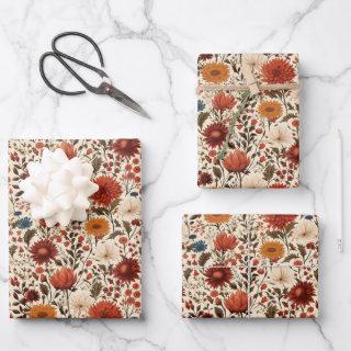 Modern Autumn Fall Botanical Floral   Sheets